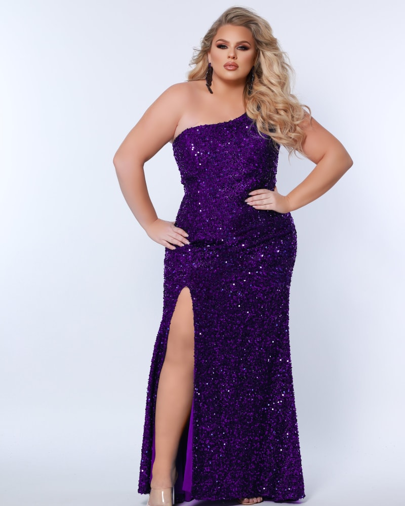 Plus size plum formal dress sales
